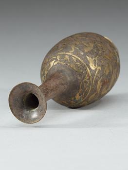 A partially gilt flask, Tang dynasty.