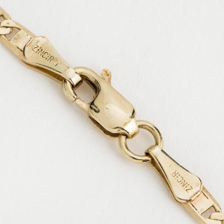 NECKLACE, 14K gold with 11 diamonds approx. 2.25 cts.