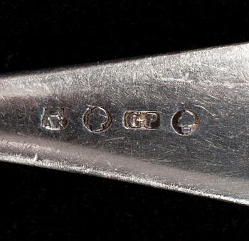 BESTICKUPPSÄTTNING, 45 delar, försilvrade, AK Aleksander Katch (Александр Качъ) S:t Petersburg sekelskiftet 1800/1900.