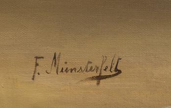 Okänd konstnär, olja på duk. Signerad F. MÜNSTERFELDT. 1800/1900-tal.