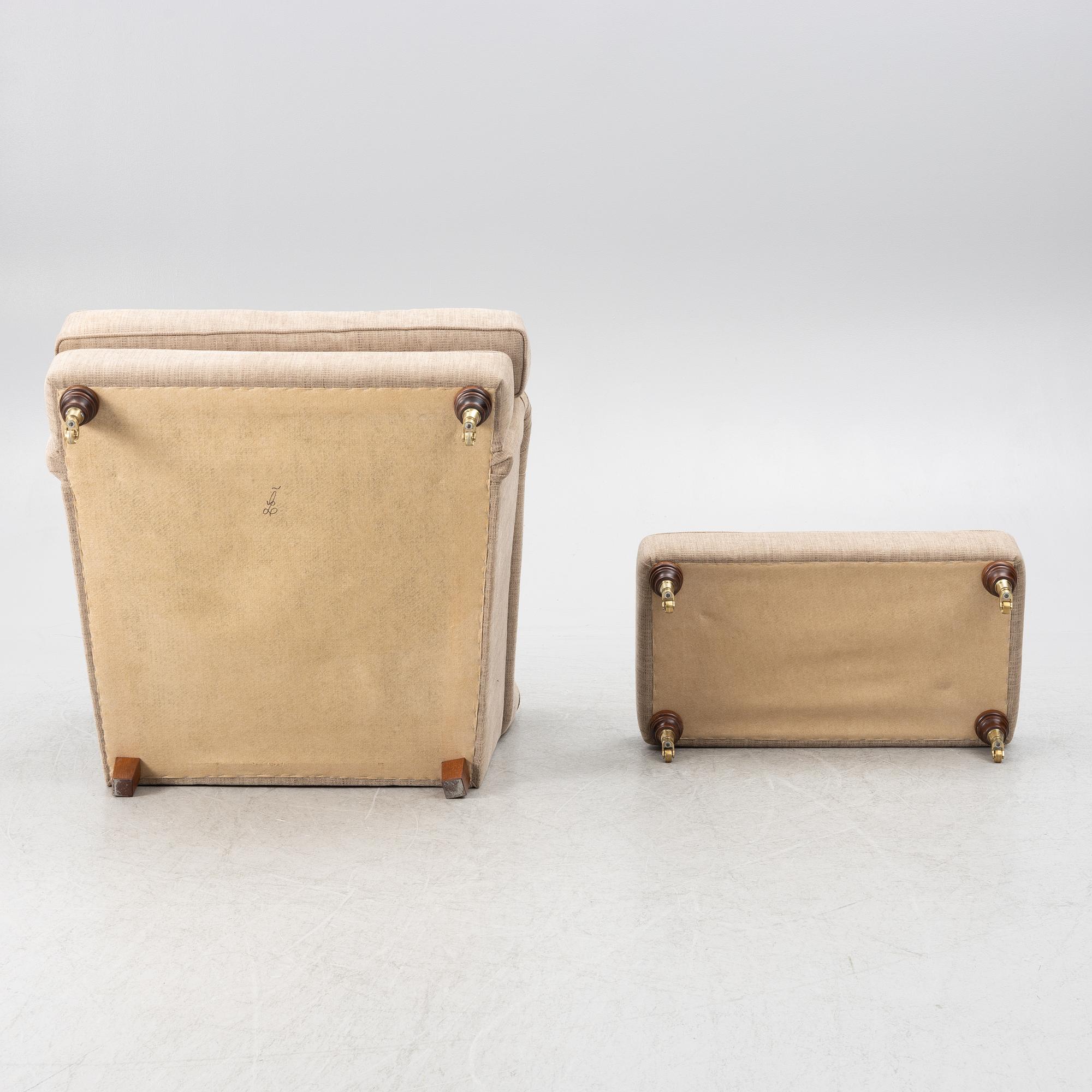 Armchair with footstool, model "Charles", Jio Möbler.