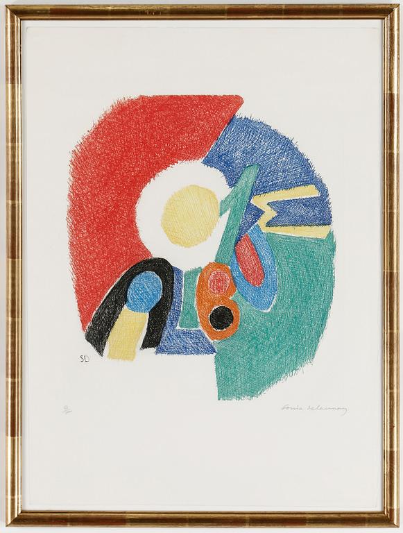 SONIA DELAUNAY, färgetsning, 1966, signerad med blyerts och numrerad 51/100.