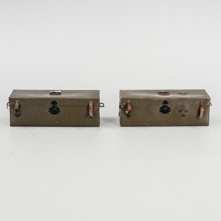 LÅDOR/UNIKABOXAR, 2 st, för svenska armén, tidigt 1900-tal.