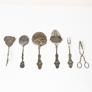 Serving cutlery, 6 pieces, silver, including Georg Wessfelt, 20th century.