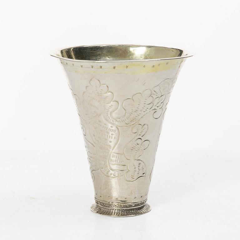 Sven Nyberg, bägare, silver, Varberg 1771.
