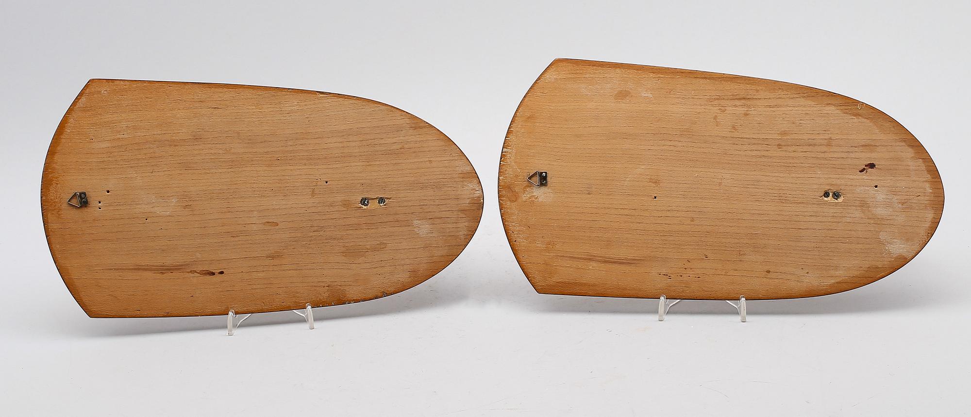 VÄGGLAMPETTER, 1 par, Mjölby Intarsia, 1900-talets första hälft.