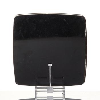 A Japanese lacquer tray and three Japanse wooden boxes.