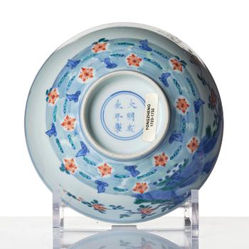 A doucai 'prunus' bowl, Qing dynasty, early 18th century.