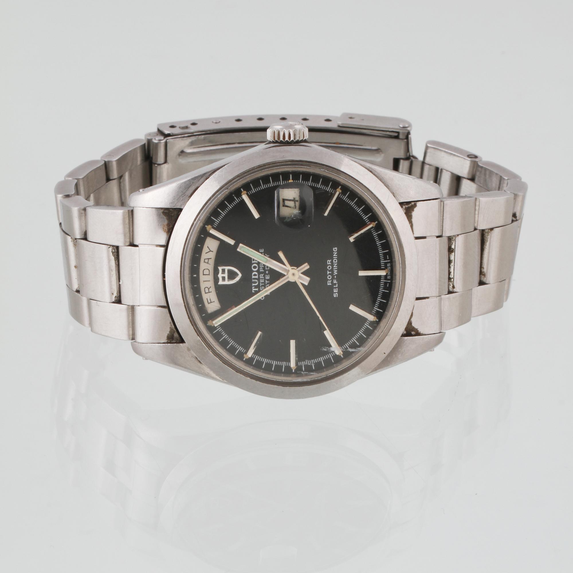 HERRARMBANDSUR, stål, Tudor, "Oyster prince date-day".
