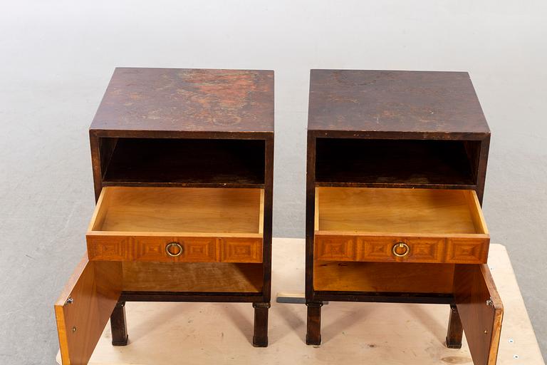 A pair of 1930/40:s Axel Larsson for SMF (Svenska Möbel Fabrikerna) Bodafors night stands.