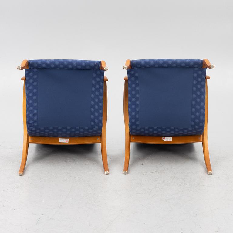 Markku Pakkanen, a pair of 'Harlekiini' armchairs, Asko, Finland, late 20th Century.