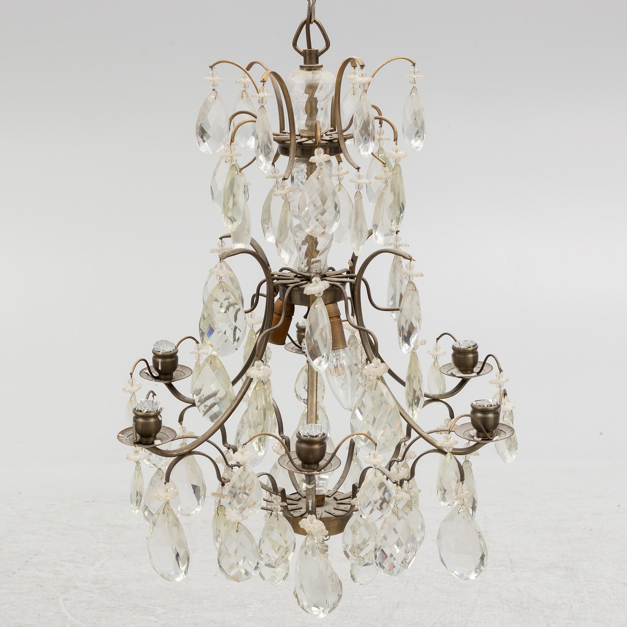 A Rococo style chandelier, first half of the 20th Century.