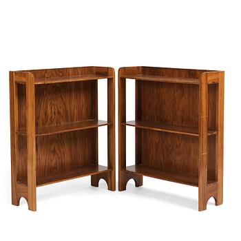 361. Josef Frank, a pair of mahogany wall shelves, model 2127, Svenskt Tenn Sweden, probably 1950's.