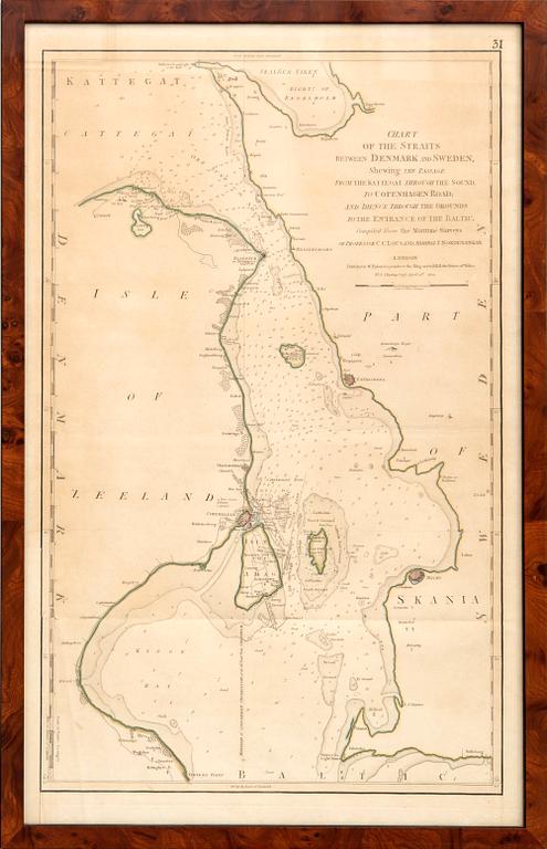 Karta publicerad av W.Faden London England 1801.