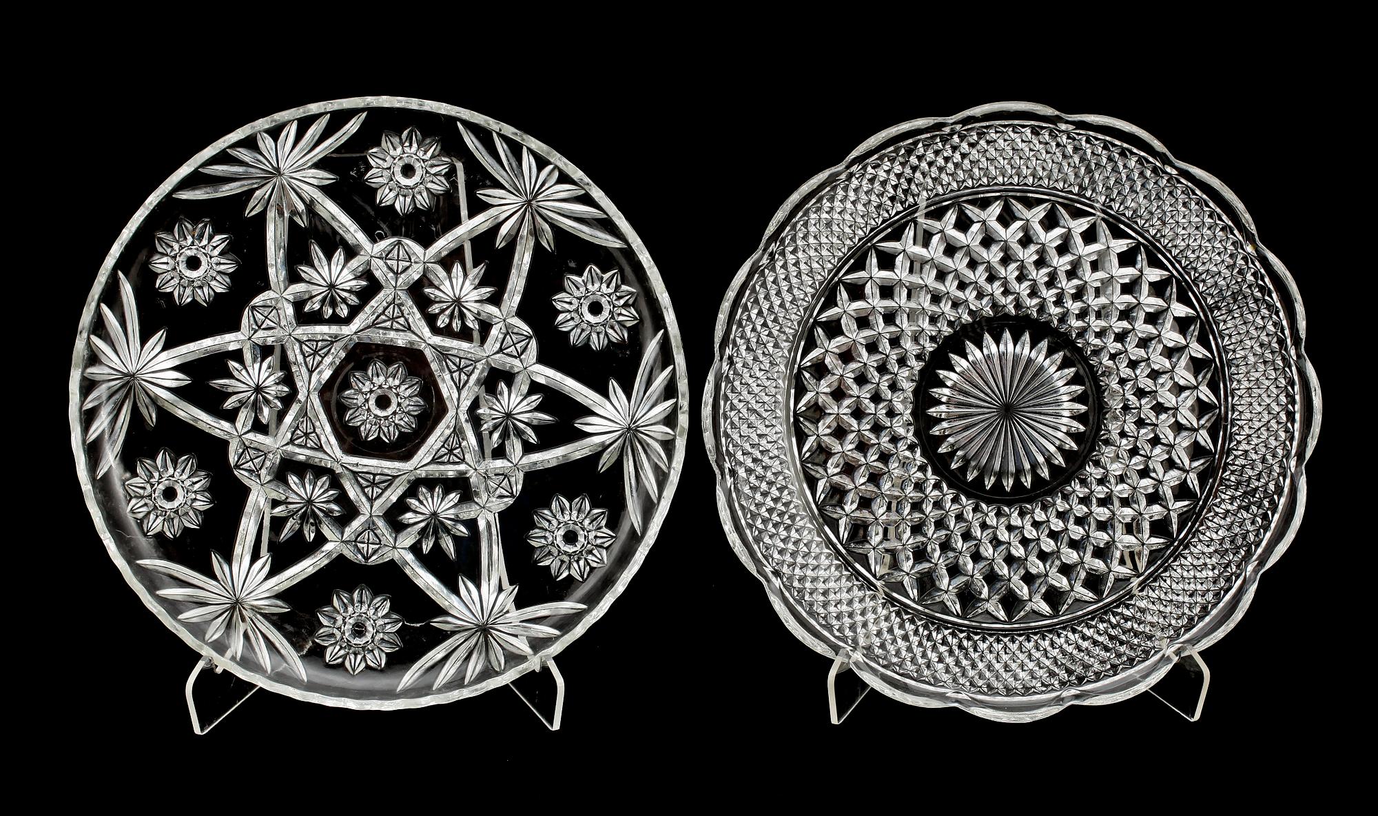 FAT 2 st SAMT SKÅLFAT, glas, 1900-tal.