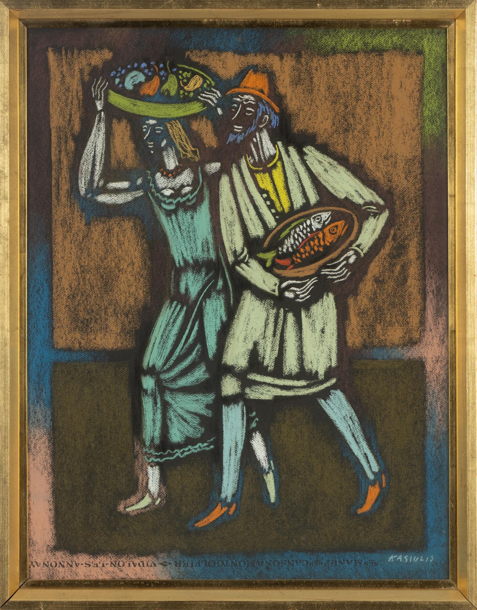 Vytautas Kasiulis, pastel, signed.