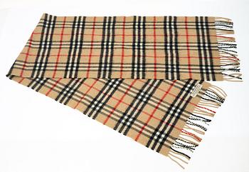 Burberry, A bag and a scarf.