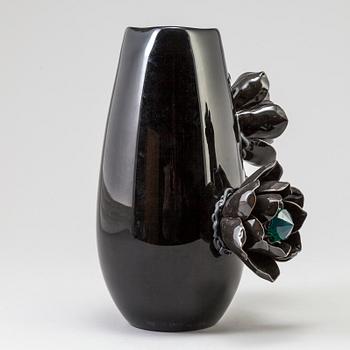 ZANDRA AHL, vase in mixed media, signed with label.