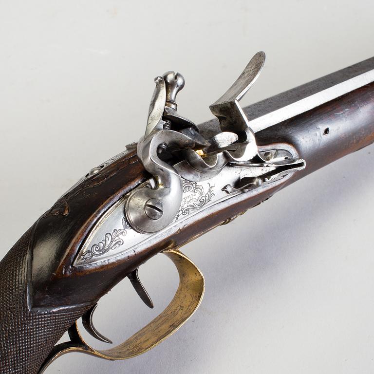 An early 19th century flintlock pistol by Franz Poltz a Karlsbad.