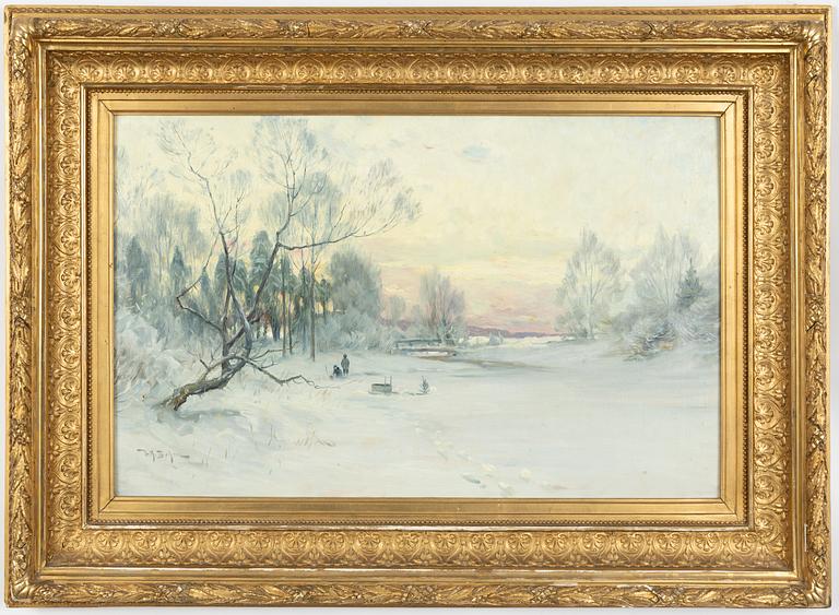 Wilhelm Behm, Vinterlandskap i skymning.