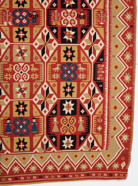 Täcke, rölakan, ca 180,5-182 x 108-113,5 cm, Skåne 1834. Gärds/Villands härad.