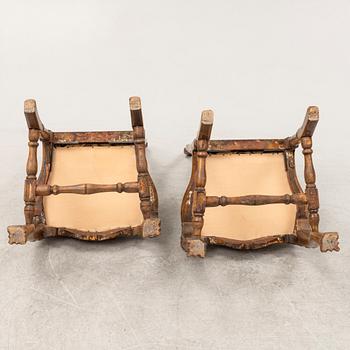 A pair of Rococo chairs, second half of the 18th century.