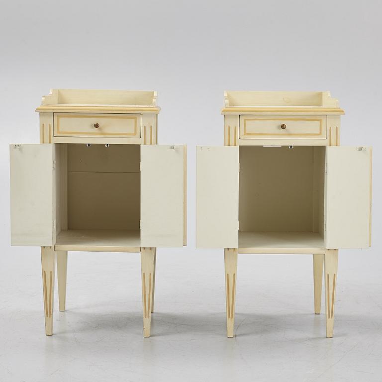 A four-piece Gustavian style bedroom furniture suite, late 20th Century.