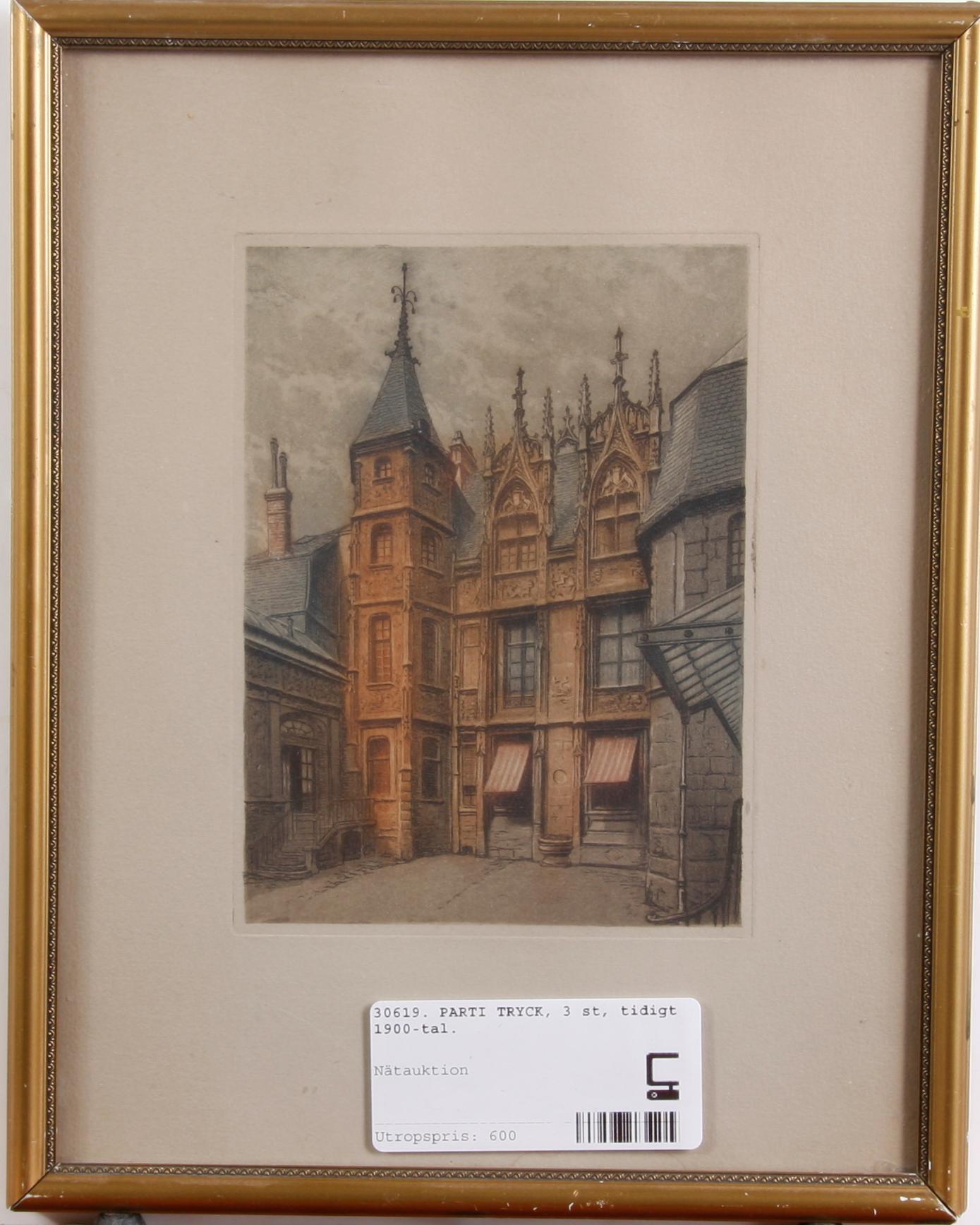 PARTI TRYCK, 3 st, tidigt 1900-tal.