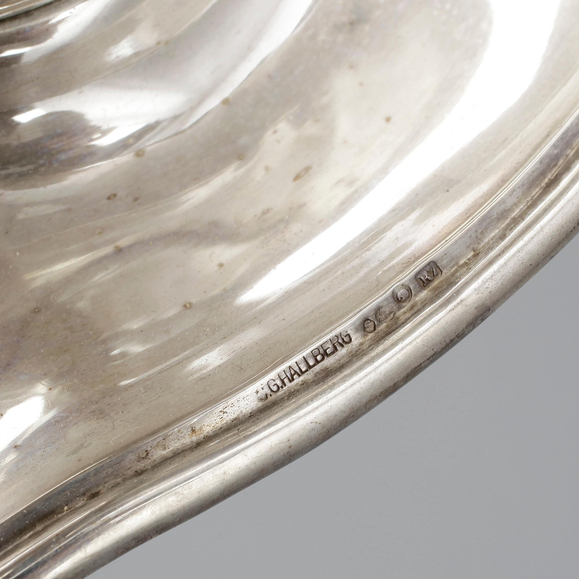 SÅSSKÅL, silver, CG Hallberg, Stockholm, 1919. Vikt ca 404g.