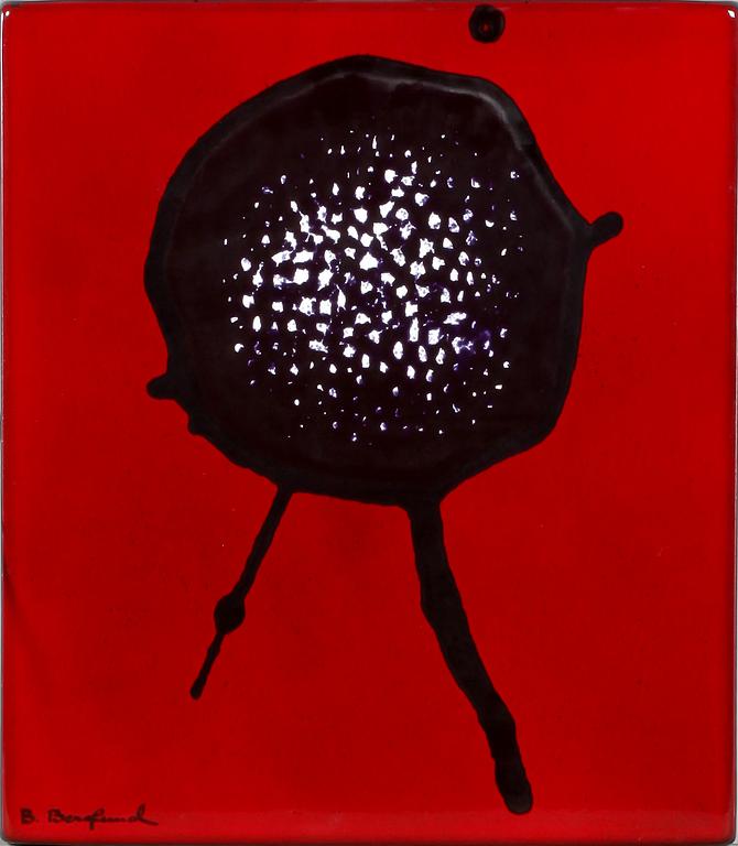 BENGT BERGLUND, emalj på metall, Gustavsberg, 1965, signerad och numrerad 61/200.