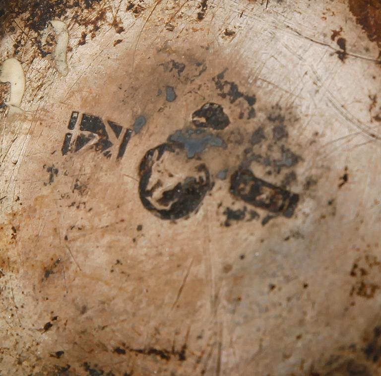 LÅNGPIPA, masurbjörk, möjligen Sophia Isberg, silverbeslag, 1840.