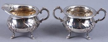 KAFFESERVIS, 4 delar, silver. 1900-tal. 927 g.