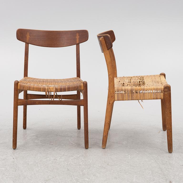 Hans J. Wegner, stolar, 4 st, "Spisestolen/ CH-23", Danmark, 1900-talets andra hälft.