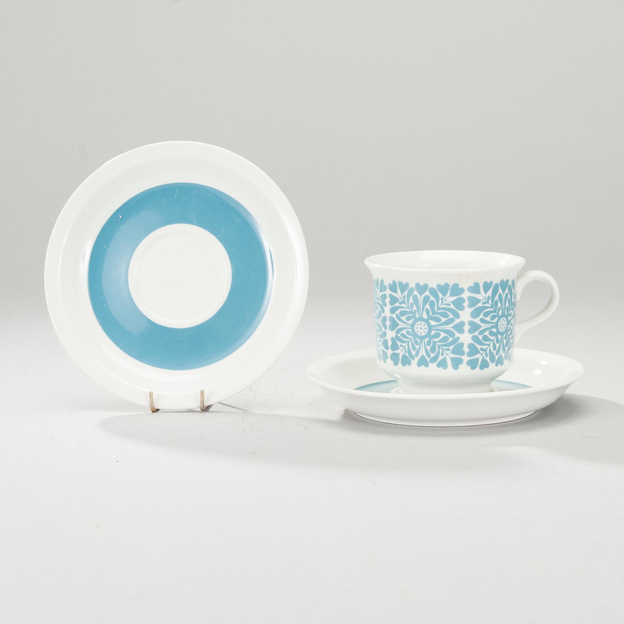 KAFFEKOPPAR, 12 st, fajans, Arabia, Finland 1960-tal.