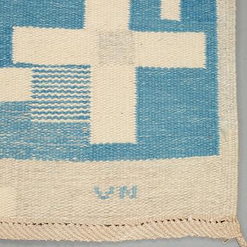 MATTO, flat weave, ca 219 x 189 cm, signed KLH VN (Kristianstad läns hemslöjd, Veronica Nygren).