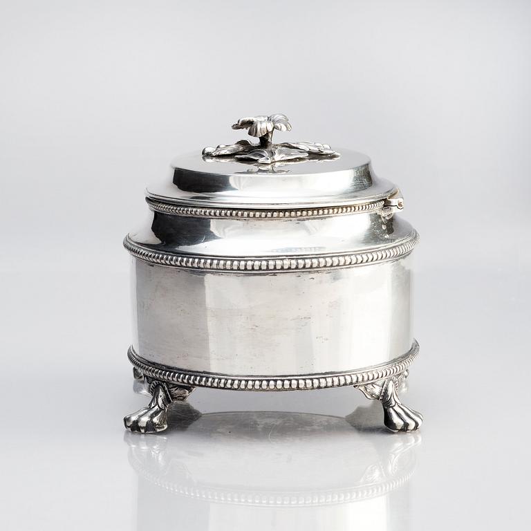 A Swedish Gustavian silver sugar-box, mark of Johan Malmstedt, Göteborg 1793.