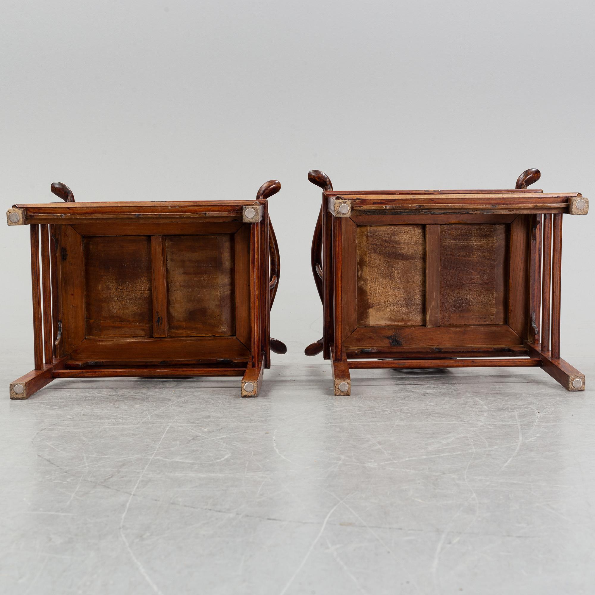 A pair of chinese armchairs, 20th century.