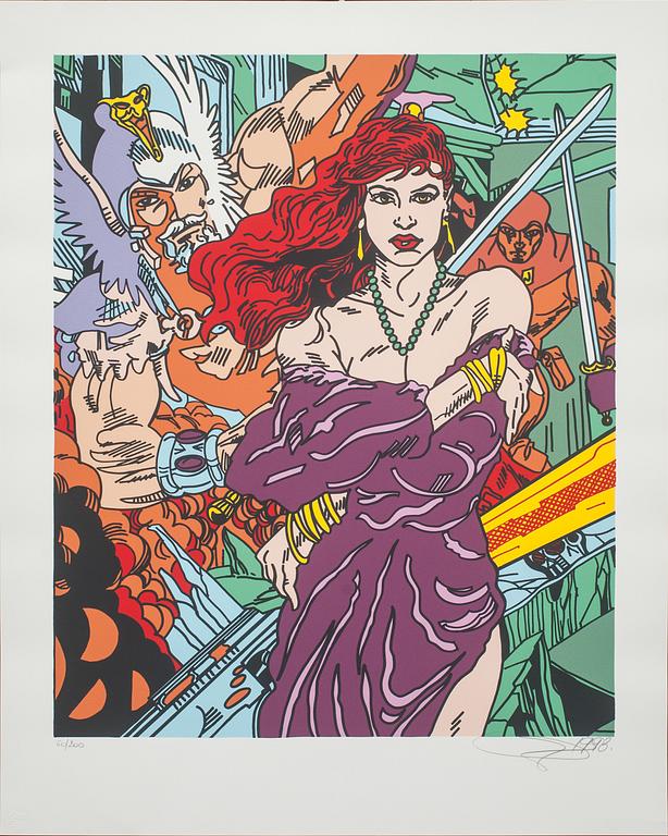 GUDMUNDUR ERRÓ, färgserigrafi, signerad, numrerad 60/200 och daterad- 1993.