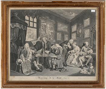 WILLIAM HOGARTH, 6 stycken, kopparstick, 1745.