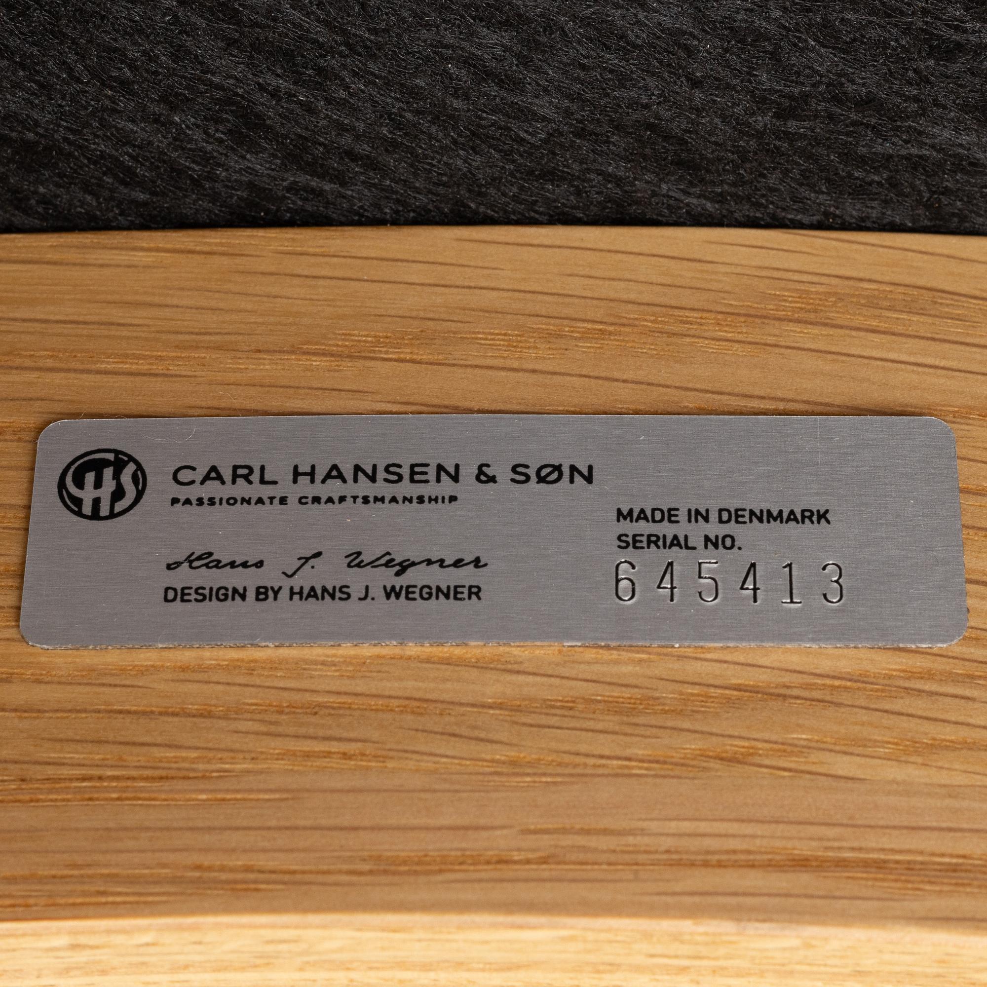 Hans J Wegner, stolar 6 st, modell CH-20, Carl Hansen & son, formgiven 1956.