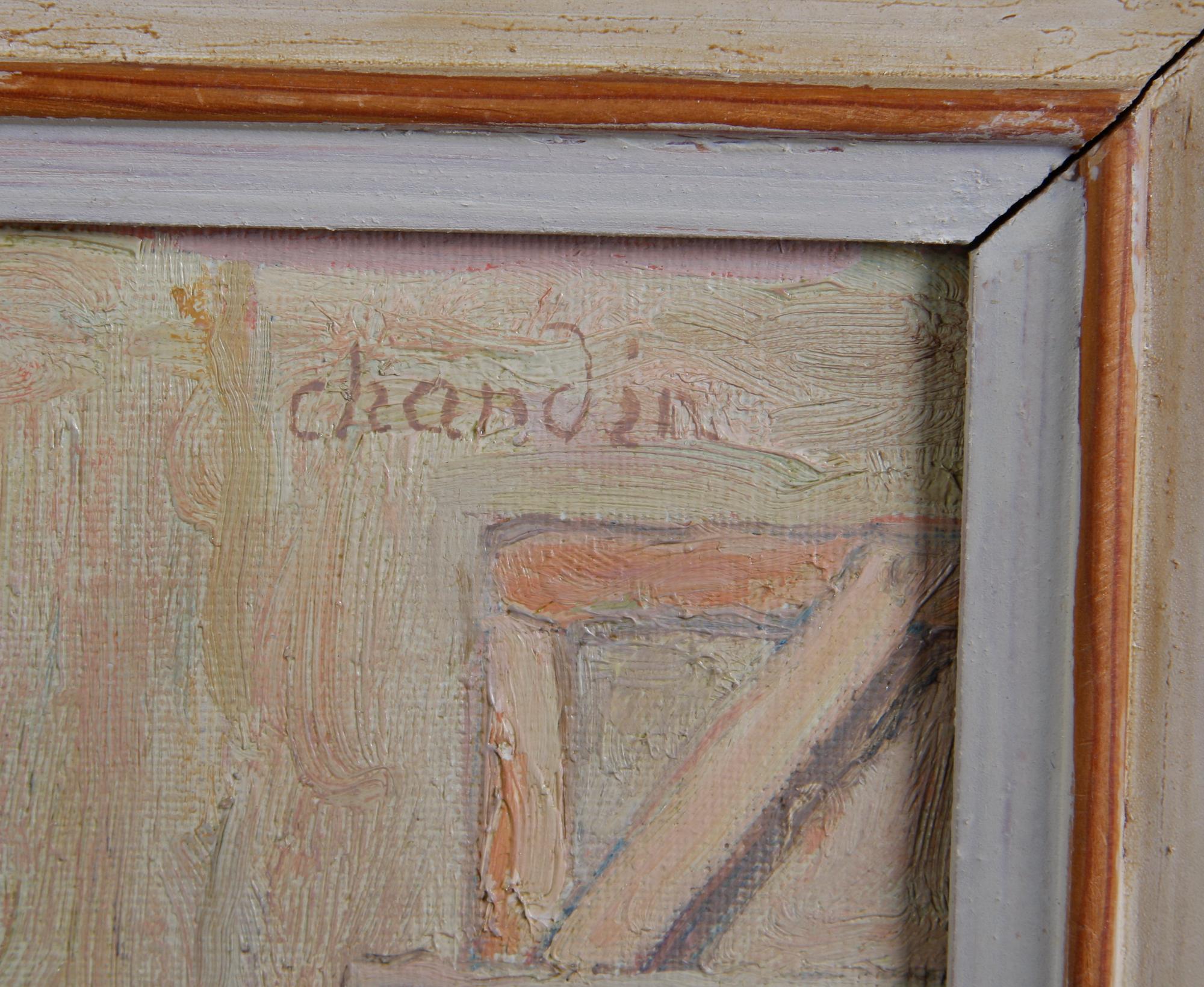 OKÄND KONSTNÄR, olja på duk, efter Jean Siméon Chardin, sign. "Chardin".