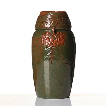 Hilma Persson-Hjelm, a glazed earthenware art nouveau vase, executed in her studio, Arvika 1908. Nr 684.