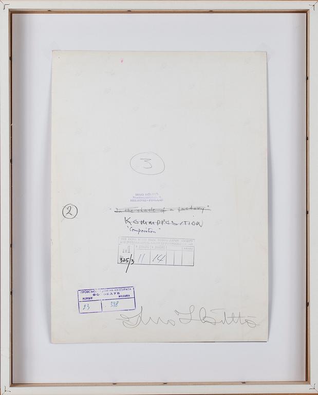 ISMO HÖLTTÖ, silvergelatinfotografi, signerad a tergo, konstnärens avdrag 1967. Vintage.