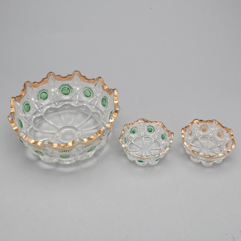 SKÅLAR, 12 st, glas, 1900-tal.