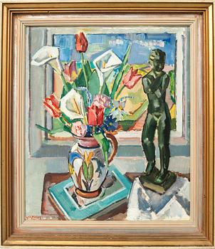 Gerhard Wihlborg, "Spring Flowers and Figurine".