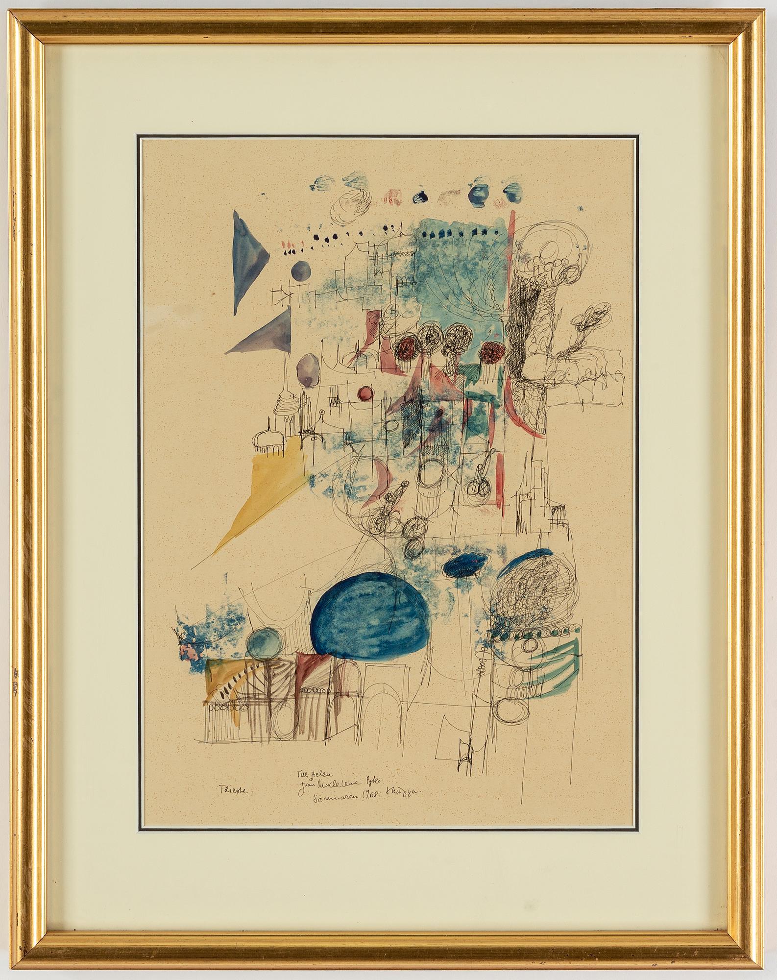 MADELEINE PYK, mixed media, signed.