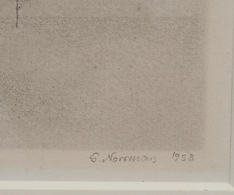GUNNAR NORRMAN, original lito, signerad och daterad 1958, numrerad 44/60.