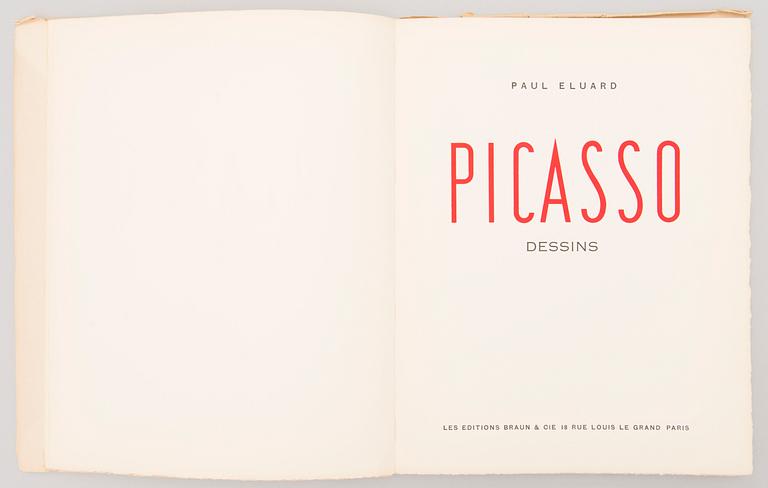 Book "Picasso Dessins" by Paul Eluard, Les Editions Braun & Cie, 1952.