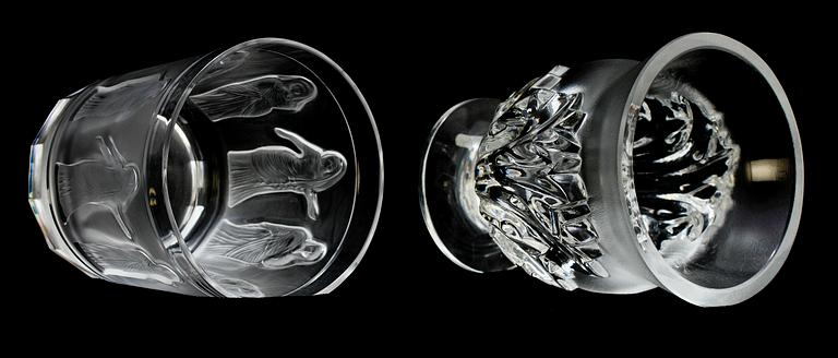 PARTI GLAS, 8 st, Lalique, 1900-talets andra hälft.