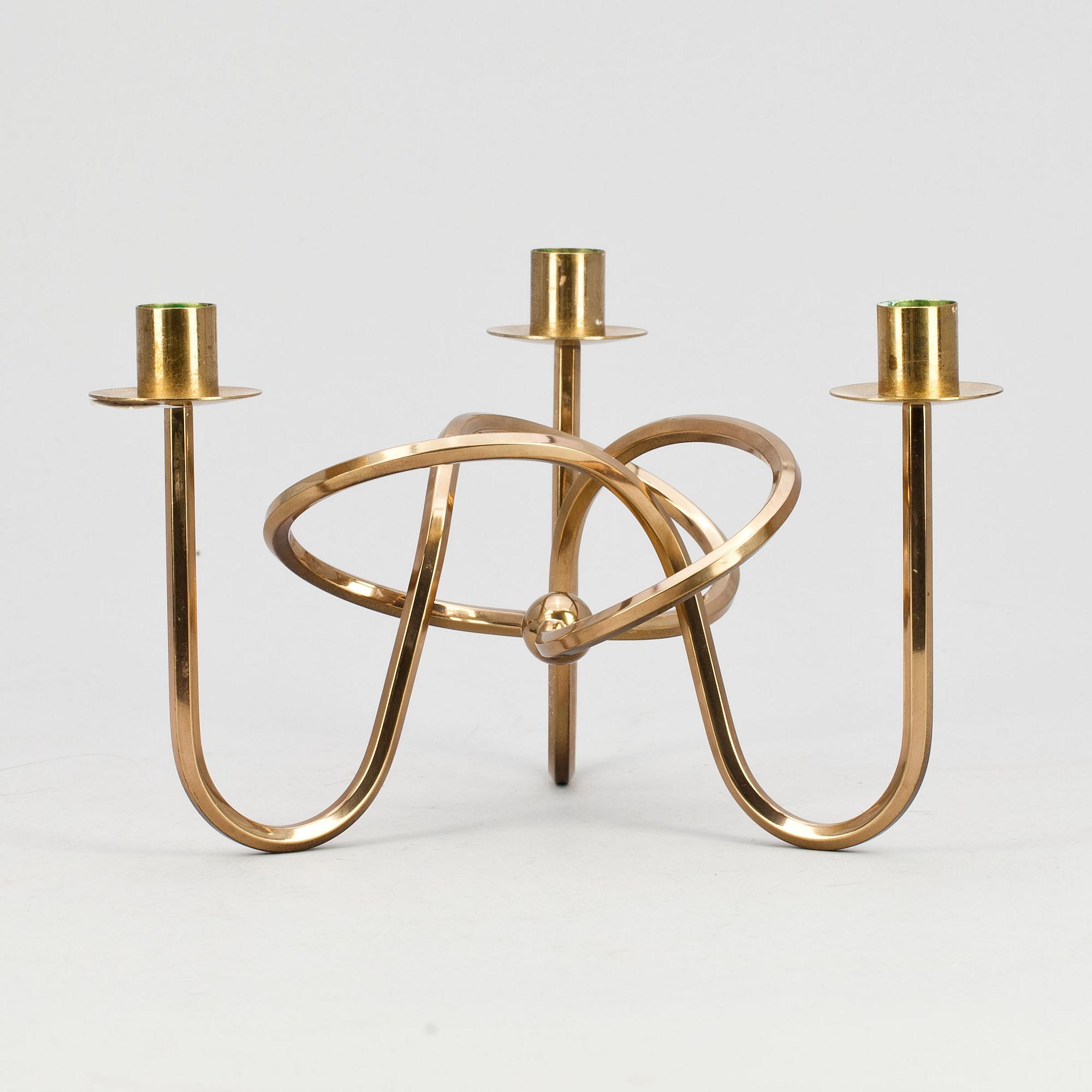 KANDELABER, mässing, "Vänskapsknuten", Josef Frank, Svenskt Tenn.